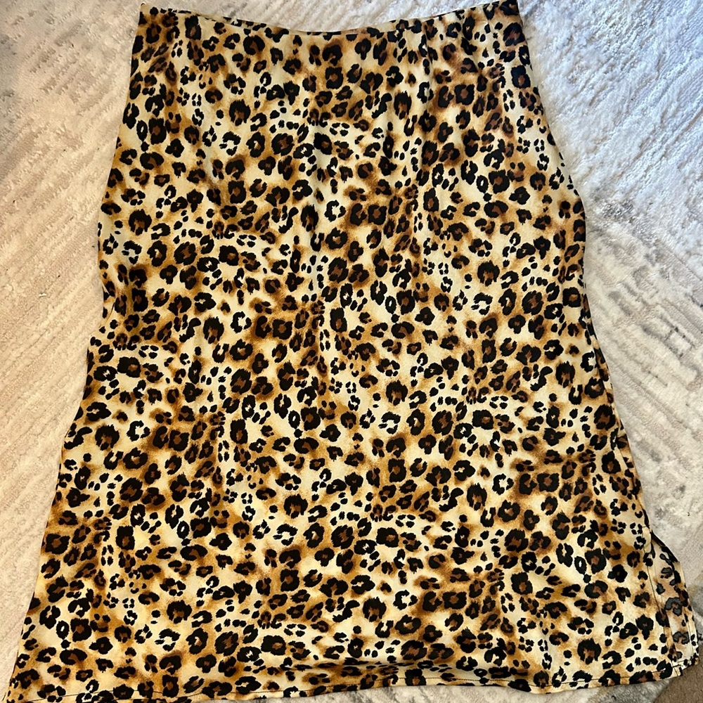 Los Angeles Apparel Leopard Print Pencil Skirt